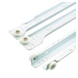 Prime-Line MP7210 Drawer Slide Kit Replace Drawer Track Hardware Self-Closing Design Fits Most Bottom/ Side-Mounted Drawer Systems 15-3/4 In. Steel Tracks, Plastic Wheels, White (1 Pair)