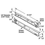Prime-Line MP7210 Drawer Slide Kit Replace Drawer Track Hardware Self-Closing Design Fits Most Bottom/ Side-Mounted Drawer Systems 15-3/4 In. Steel Tracks, Plastic Wheels, White (1 Pair)