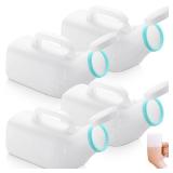 Threlaco 4 Pack 40 Oz/1200 ml Portable Urinal for Men Spill Proof Urine Bottles Men Plastic Male Urinal Pee Bottles with Cap Lid for Car, Hospitals, Emergency and Travel Use