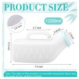 Threlaco 4 Pack 40 Oz/1200 ml Portable Urinal for Men Spill Proof Urine Bottles Men Plastic Male Urinal Pee Bottles with Cap Lid for Car, Hospitals, Emergency and Travel Use