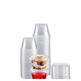 Zeml Portion Cups with Lids (4 Ounces, 100 Pack) | Disposable Plastic Cups for Meal Prep, Portion Control, Salad Dressing, & Medicine | Small Plastic Condiment Container