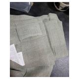 MIULEE Sage Short Linen Curtains 45 Inch Length 2 Panels for Kitchen Bedroom Bathroom,Green Soft Thick Linen Textured Window Drapes Semi Sheer Light Filtering Back Tab Rod Pocket Burlap Look Decor