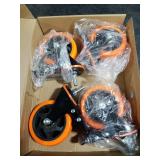 4 inch Stem Caster Wheels 2000lbs, Threaded Stem Casters Set of 4 Heavy Duty,3/8-16 x 1(Stem Diameter 3/8, Length 1), Safety Dual Locking Caster, Industrial Castor Wheels for Cart,Furniture