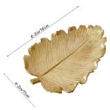 Pasiir Small Leaf Shaped Trinket Dish, Decorative Gold Jewelry Dish Tray, Ring Hodler Dish Jewelry Organizer