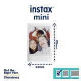 FUJIFILM Instax Mini Instant Film Twin Pack (White), 20 Photos