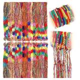 Ferreve 500 Pieces Friendship Bracelets Bulk Braided Friendship String Handmade String Colorful Braid Cords Strand Adjustable Bracelet for Women Wrist Anklet Wedding Birthday Christmas Gift