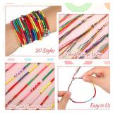 Ferreve 500 Pieces Friendship Bracelets Bulk Braided Friendship String Handmade String Colorful Braid Cords Strand Adjustable Bracelet for Women Wrist Anklet Wedding Birthday Christmas Gift