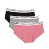 Calvin Klein Girls Modern Cotton Hipster Underwear, MultiPack Sachet Pink/Heather Grey/Black X-Large