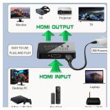 4K HDMI Splitter 1 in 2 Out Mirror Display Not Expand, Dual HDMI Splitter Hub to Dual Monitors Multi-Scree Displays Audio Synchronization, Compatible for MacBook Laptop Desktop PC Graphics Card TV