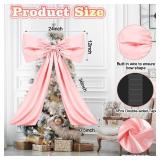 Wavwavw Pink Large Bow Decor Big Bow Coquette Birthday Decoration for Room Giant Satin Ribbon Tie for Party Backdrop Wedding Bridal Shower Valentine
