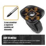 Volein Suitcase Wheels Plastic for DIY Repair, 360 Swivel Wheel Replacement Luggage Travel Casters, Black Spinner Suitcase Caster for Luggage, V72A