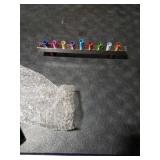 Yair Emanuel Anodized and Hammered Strip Menorah - Multicolor