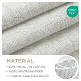 Joydeco Blackout Curtains for Bedroom - 100% Light Blocking 2 Panels Set White Drapes 37 W x 72 L, Thermal Insulated Room Darkening Curtains, Linen Textured for Living Room, Rod Pocket & Back Tabs