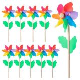 Mr. Pen Rainbow Flower Pinwheels - 10 Pack, Wind Spinners for Yard & Garden, Kids