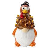 FUTBU Thanksgiving Turkey Gnomes Ceramic Tree Decor, Thanksgiving Decorations for Home Turkey Ceramic Tree with Light Up, Thanks Gnome Figurines for Table Centerpieces Home Decor Indoor Outdoor Party