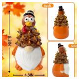 FUTBU Thanksgiving Turkey Gnomes Ceramic Tree Decor, Thanksgiving Decorations for Home Turkey Ceramic Tree with Light Up, Thanks Gnome Figurines for Table Centerpieces Home Decor Indoor Outdoor Party