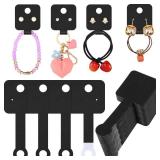 500 Pcs Necklace & Bracelet Display Cards Self Adhesive Jewelry Packaging Hanging Display Kraft Selling Cards Bulk for Earring Hairband Scrunchies Choker Keychain Small Business Supplies(Black)
