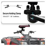 QYMOTO ATV Phone Holder Mount,4 Wheeler Anti Vibration Heavy Duty Handlebar Mount 360 Cell Phone Holder Clamp Fit CFMOTO Cforce,Polaris Sportsman,Can am Outlander,Motorcycle,Snowmobile