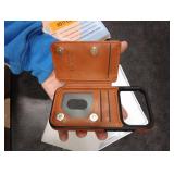 DJDUCK Designed for iPhone 17 Pro Case Wallet with Card Holder, [Magnetic Clasp Cover] [RFID Blocking Leather Protection] Shockproof Women Men Cases 6.3 Inch for Apple 17 Pro Light Brown