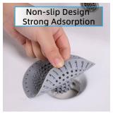 Grey Drain Hair Catcher Shower Drain Cover Hair Catcher Bathtub Drain Hair Catcher Silicone Tub Hair Catcher Drain Protector