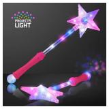 FlashingBlinkyLights Pink Super Star Princess LED Light Up Magic Wand for Kids