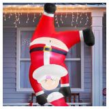 Joiedomi 6 FT Tall Hanging Christmas Santa Inflatables Decoration, Christmas Inflatable Santa Hanging Upside Down, Blow Up Yard Decoration with Built-in LED for Indoor Outdoor Yard Roof Decor