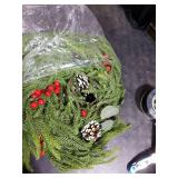 Christmas Garland of Artificial Norfolk Pine 6FT Christmas Decorations Indoor of Real Touch Winter Cedar Garland with Pinecones Red Berries Green Garland for Table Mantle Wall Outdoor