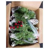 Christmas Garland, 9Ft Christmas Garland with Lights & Timer, 50LED Waterproof Battery Operated Lighted Garland Outdoor, Indoor Prelit Garland for Mantle, Stairs, Outside Christmas Decor Decorations