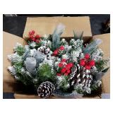 Christmas Garland, 9Ft Christmas Garland with Lights & Timer, 50LED Waterproof Battery Operated Lighted Garland Outdoor, Indoor Prelit Garland for Mantle, Stairs, Outside Christmas Decor Decorations