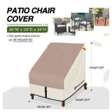 Porch Shield Patio Chair Covers - Waterproof Outdoor Lounge Deep Seat Lawn Chair Cover 2 Pack - 30W x 33D x 34H inch, Light Tan & Khaki