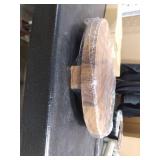 Zurklulu Round 9.4 Acacia Wood Decorative Tray Farmhouse Wood Riser Pedestal Stand for Kitchen and Bathroom Decor, Counter Display, Vanity Tray (Medium, 9.4 Dia)