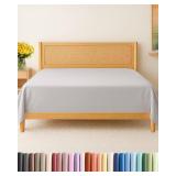 Twin Size Flat Sheet - Hotel Quality Top Flat Bed Sheet Only - Ultra-Soft, Breathable & Cooling - Fade & Wrinkle Free - Easy-Care, Stain & Shrink Resistant Bedding - Easy-Fit & Oeko-Tex - French Grey