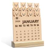 Desk Calendar 2026 Cat Kitten Mini 2026 Animal At A Glance 2026 Daily Calendar New Year Gifts for Women Cat Lover Men Mom Dad Office Desk Decor