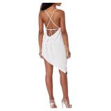 Amanda Uprichard Sleeveless Janet Asymmetric Dress, Ivory, Small
