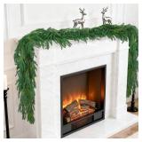 Artificial Norfolk Pine Garlands, Real Touch Winter Pine Garland, Green Artificial Greenery Garland for Mantle, Stairs, Table, Fireplace, Indoor & Outdoor Xmas Decorations(9FT)