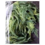 Artificial Norfolk Pine Garlands, Real Touch Winter Pine Garland, Green Artificial Greenery Garland for Mantle, Stairs, Table, Fireplace, Indoor & Outdoor Xmas Decorations(9FT)