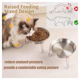 Elevated Cat Bowls,6.7 Extra Wide Raised Stainless Steel Cat Food Bowls with Anti-Slip Metal Stand Whisker Friendly Water Dishes for Indoor Cats and Small Dogs-2pack