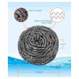 12Pcs Steel Wool Scrubber Pads for Cleaning Dishes, Pans, Pots, Ovens, Grills, Sinks - Stainless Steel Scrubbers for Kitchen, 12 Pack