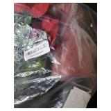 Caxchiling Artificial Poinsettia Flowers with Metal Vase, Christmas Floral Arrangements for Table Centerpiece, Indoor Christmas Decorations for Home, Office, Wedding (Red White Bouquet)