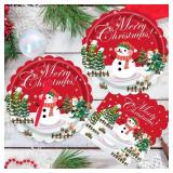 72 Pack Christmas Paper Plates and Napkins Set - 7 Inch Disposable Dessert Plates with Santa Snowman & Tree Design, Holiday Dinnerware, Napkins, Forks for Christmas Party Decorations,Serve 24