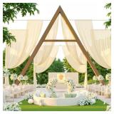 10ftx20ft Champagne Ceiling Drapes for Weddings Events Wrinkle-Free Polyester Ceiling Backdrop for Ten Canopy Church Stage Bedroom Decor 2 Panels 5x20ft