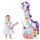 Marstone Toys for 1 2 Year Old Girl Birthday Gifts: Baby Musical Unicorn Toys 12-18 Months, Educational Cartoon Guitar for Toddler Boy Kid 1-3, Infant 1st First Interactive Learning Birthday Present