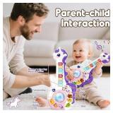 Marstone Toys for 1 2 Year Old Girl Birthday Gifts: Baby Musical Unicorn Toys 12-18 Months, Educational Cartoon Guitar for Toddler Boy Kid 1-3, Infant 1st First Interactive Learning Birthday Present
