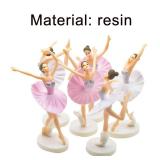Pinenjoy 6Pcs Ballerina Cake Topper Plastic Ballet Girl Figurine Realistic PVC Elegant Dancer Ornament for Birthday Party Home Shelf Table Car Decorations