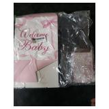 Teling 51 Pieces Diaper Raffle Tickets with Card Box Baby Shower Decorations Baby Shower Holder Box for Girl Boy Diaper Raffle Party(Pink Bow Style)