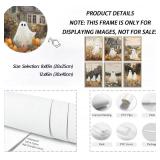 6Pcs Vintage Halloween Posters Wall Art Cute Ghost Wall Decor Pictures Rustic Landscape Ghost Paintings Prints Artwork for Gallery Living Room Halloween Party Home Decorations 8x10in Unframed
