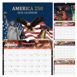 250th Anniversary American Patriotic 2026 Calendar, Spiral Bound Wall Calendar with Vintage Art, 12 Month Planner for Home & Office Decor