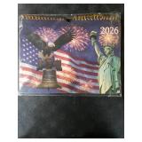 250th Anniversary American Patriotic 2026 Calendar, Spiral Bound Wall Calendar with Vintage Art, 12 Month Planner for Home & Office Decor
