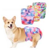 UNIPUP Female Dog Diapers Reusable No Tail Hole Period Panties Washable 3 Pack Diapers Female for Docked-Tail Frenchie French Bulldog Boston Terrier Without Tail U-WWD03L