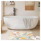 2x3 Colorful Entryway Area Rug Blue White Pink Yellow Bathroom Rug Non Slip Machine Washable Low Pile Small Carpet Kitchen Bedroom Door Mat Entrance